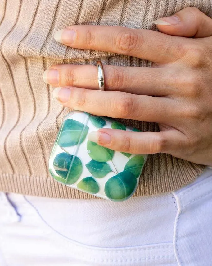 Leaf Me Alone | Green Floral Print AirPods Case