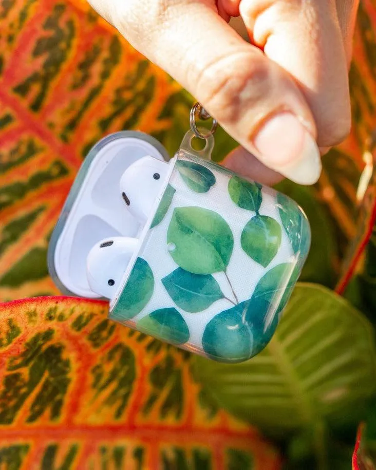 Leaf Me Alone | Green Floral Print AirPods Case