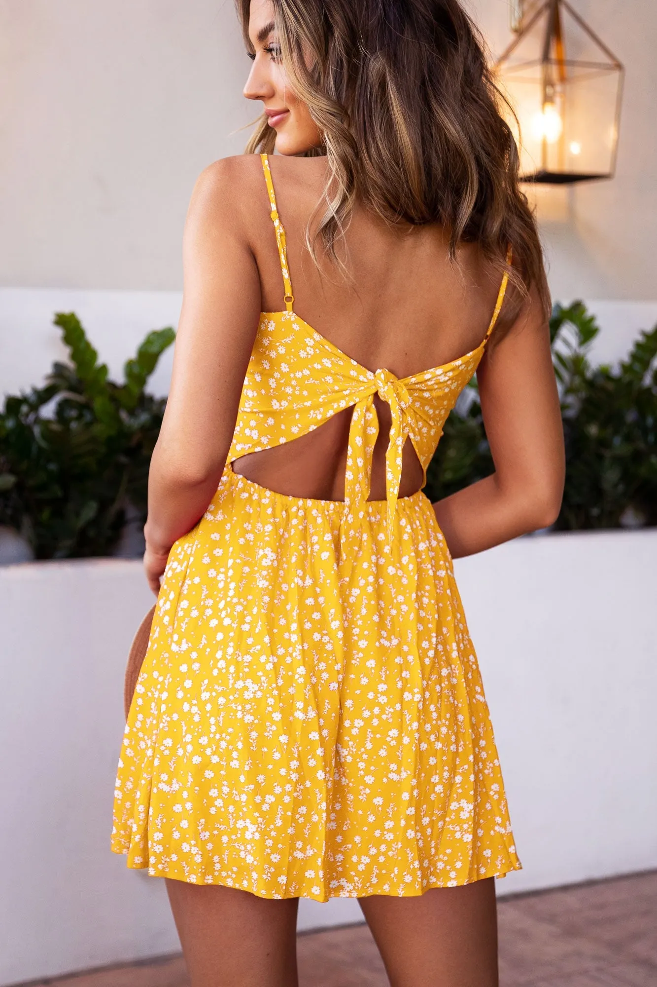 Lovers Yellow Floral Dotted Dress