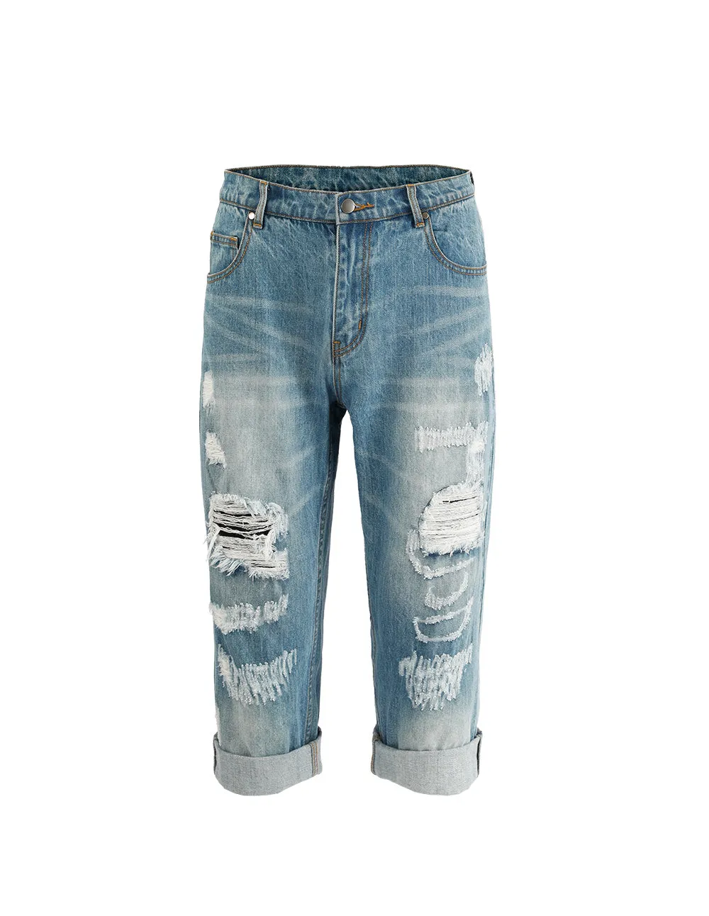 MARK FAST MEN STRAIGHT RIPPED JEANS