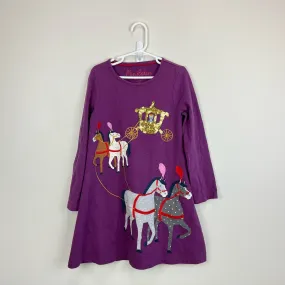 Mini Boden Fairy Tale Applique Swing Dress Purple 7-8