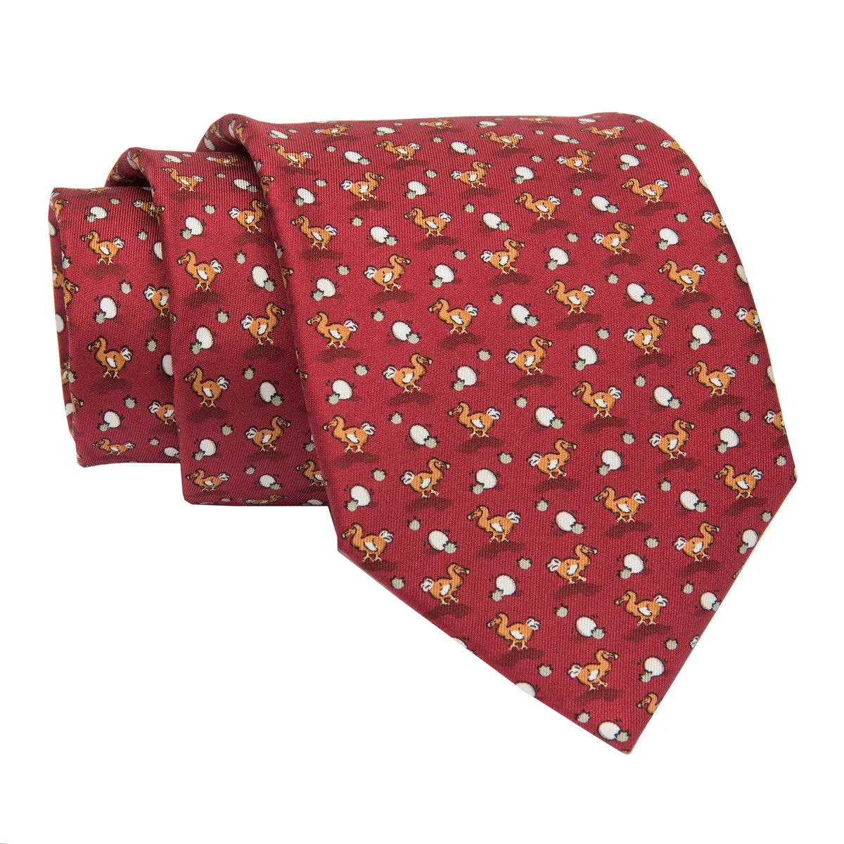 Montauk Ducks Silk Tie, Burgundy / Brown