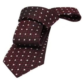 Newport Dots Silk Tie, Burgundy / Silver / Pink