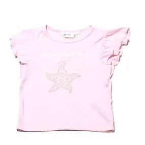 Peach Beads 3D Applique Work Tshirt