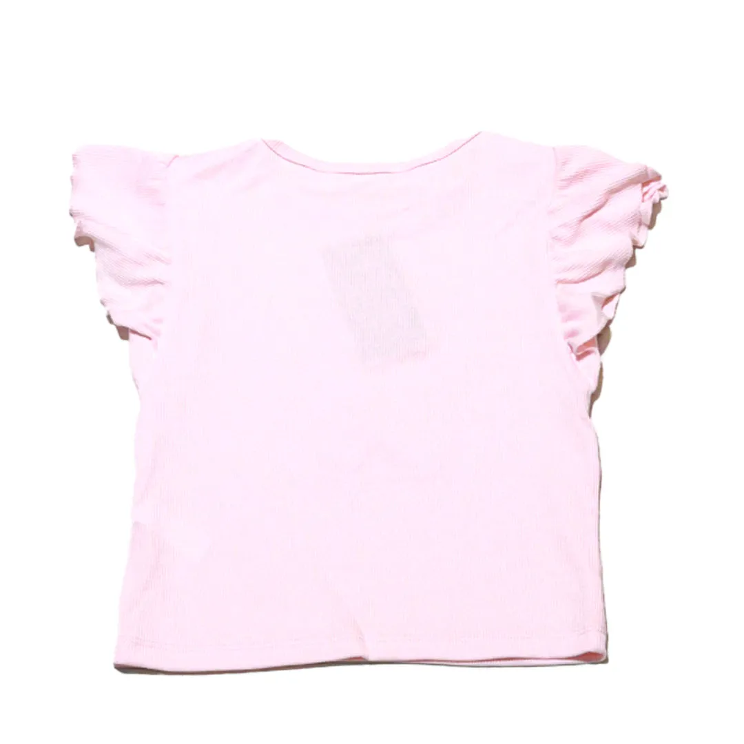 Peach Beads 3D Applique Work Tshirt