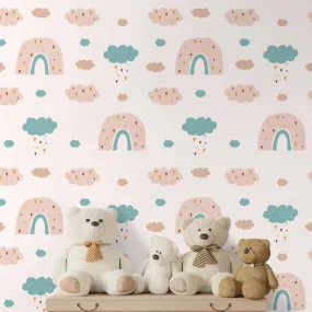 Rainbow Wallpaper for Kids Nursery Room