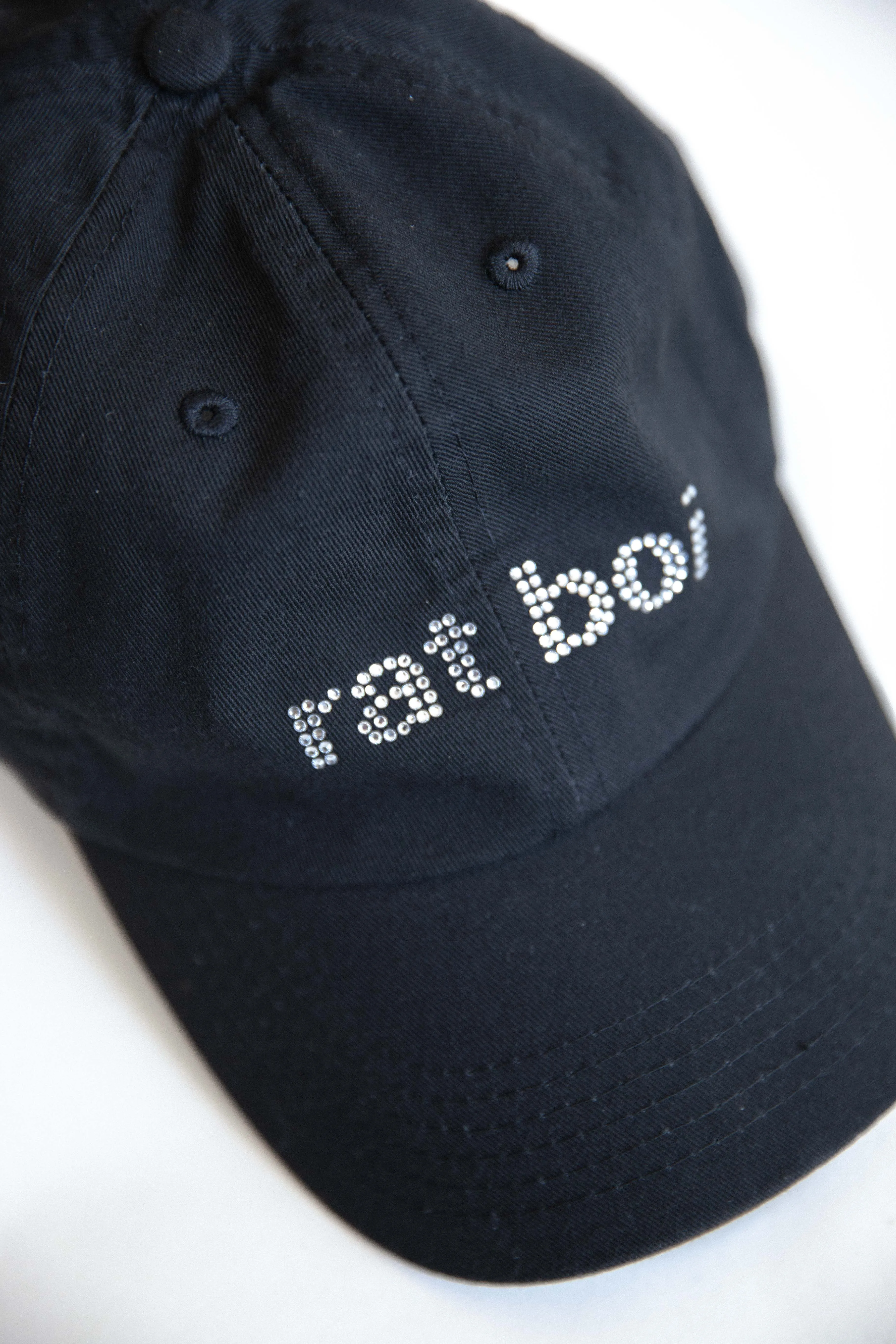 RAT BOI RHINESTONE HAT IN ONYX