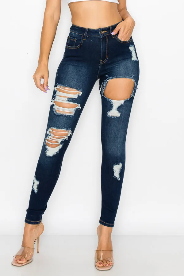 Sylvia - High Rise Hole Destructed Skinny