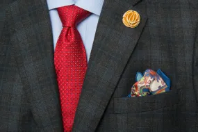 Three Ties, Pocket Squares and Lapel Flowers Starter Kit