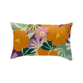 Vampire Art Cotton Cushion Cover Pillowcase 16 x 24in (40 x 60cm) - Bold Sixties Florals in Orange