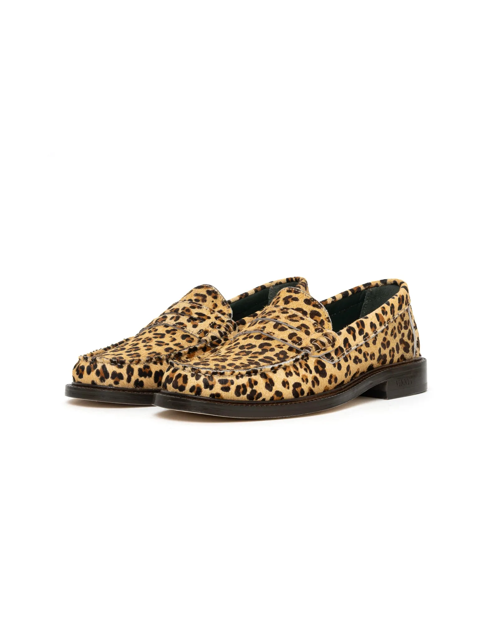 Vinny's Yardee Mocassin Loafer Pony Hair Leopard