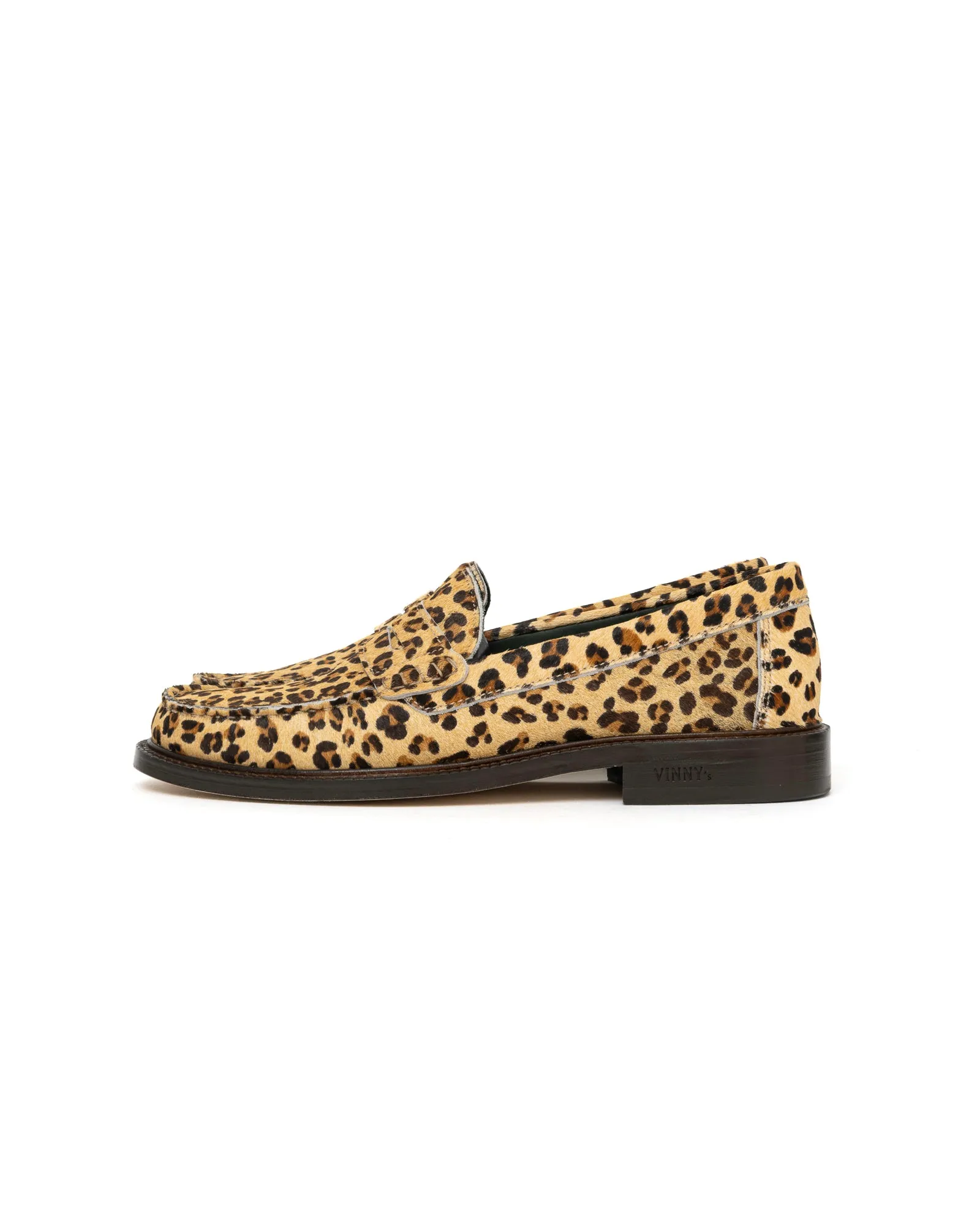 Vinny's Yardee Mocassin Loafer Pony Hair Leopard