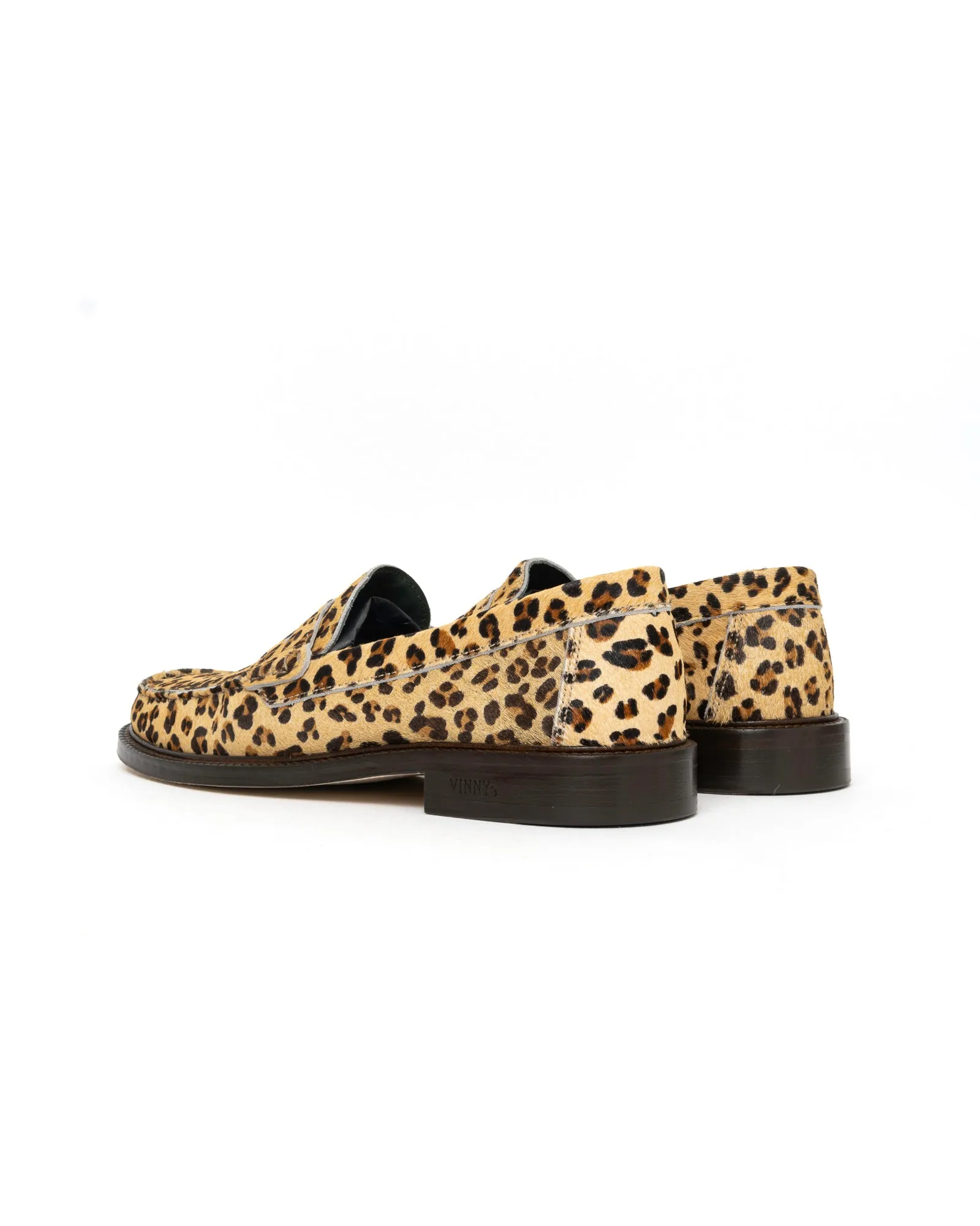 Vinny's Yardee Mocassin Loafer Pony Hair Leopard