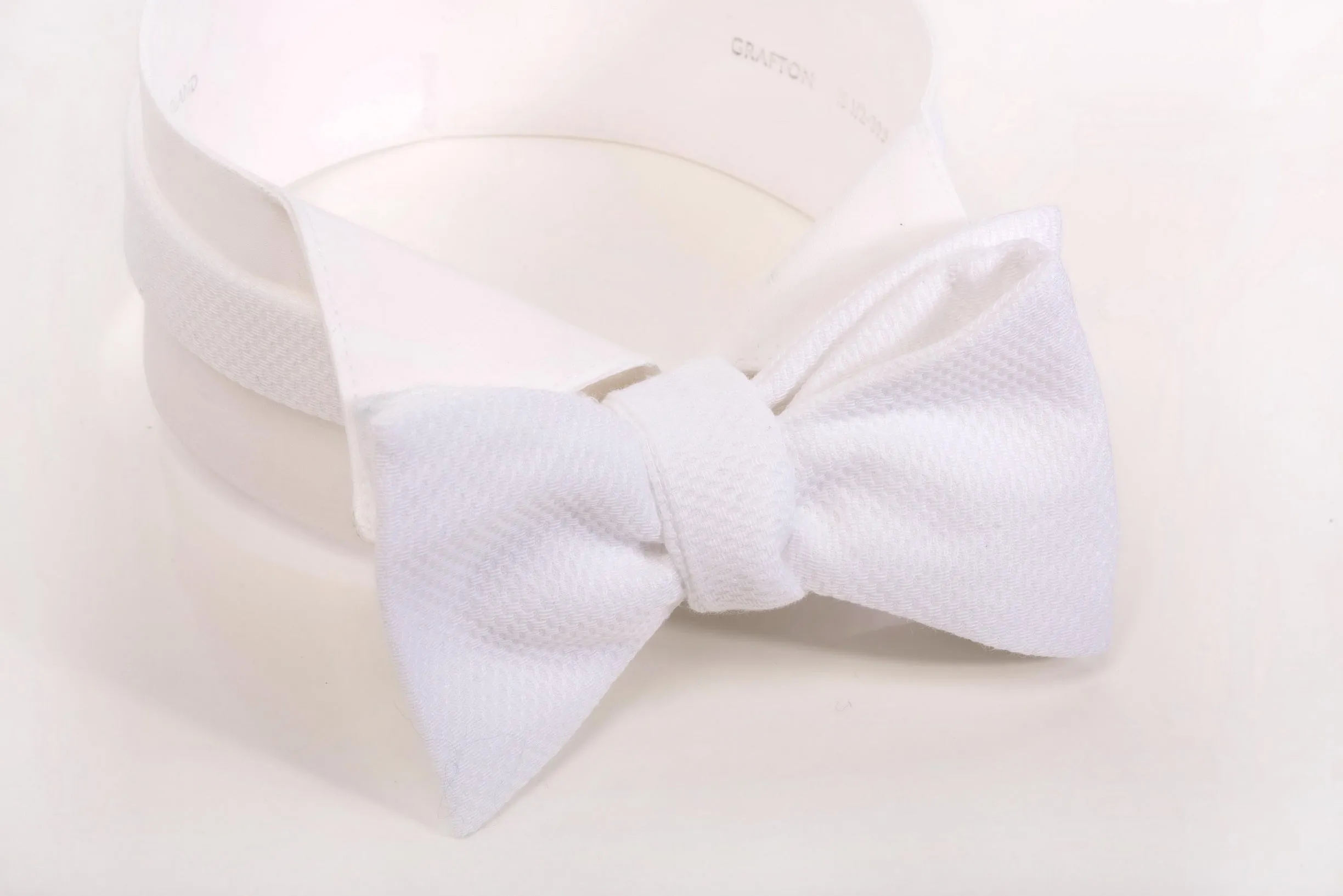 White Butterfly Marcella Pique Bow Tie