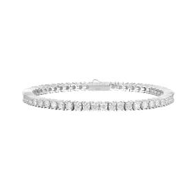 White Gold Iced Tennis Bracelet - 3mm