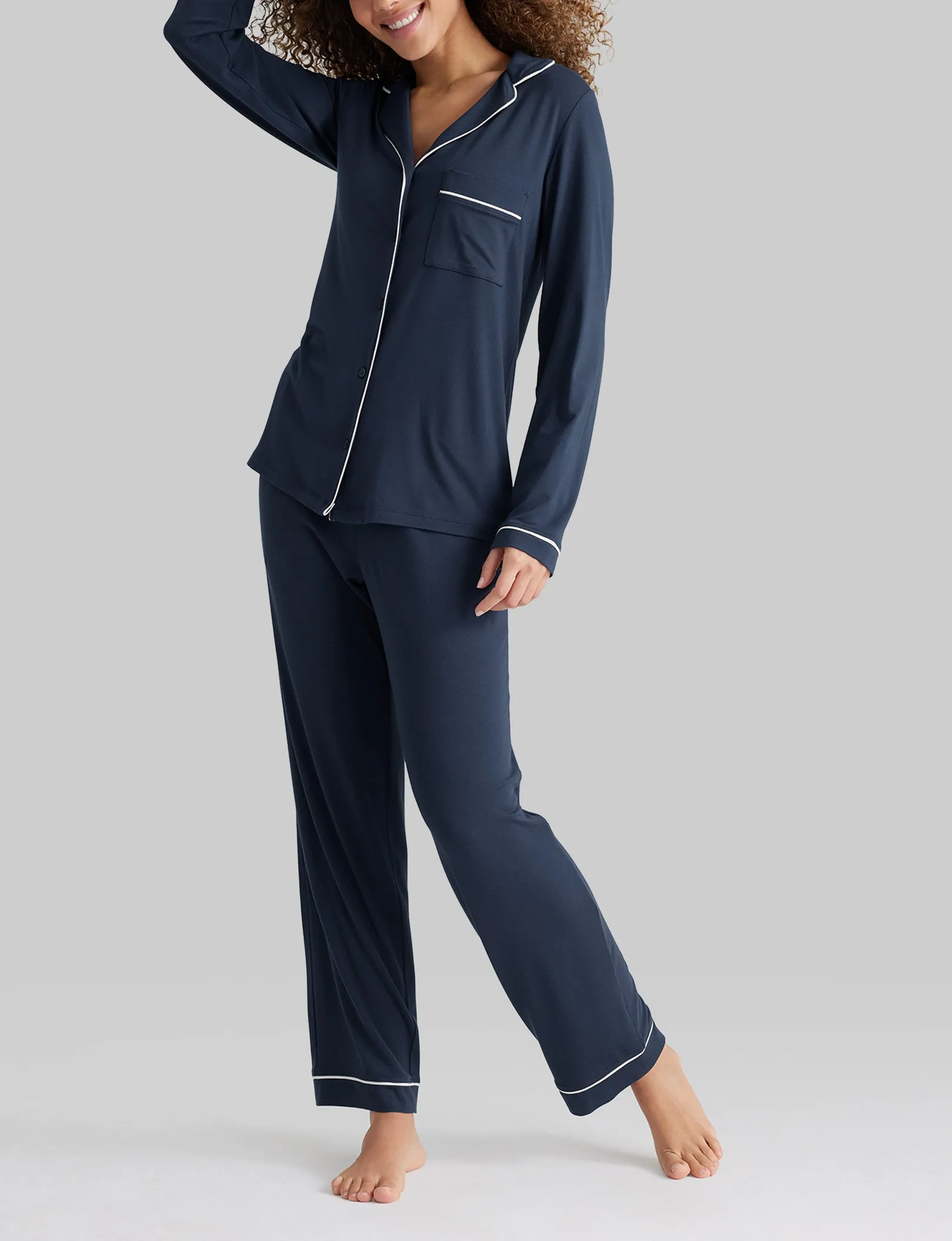 Women's Downtime Long Sleeve Pajama Top & Pant Set