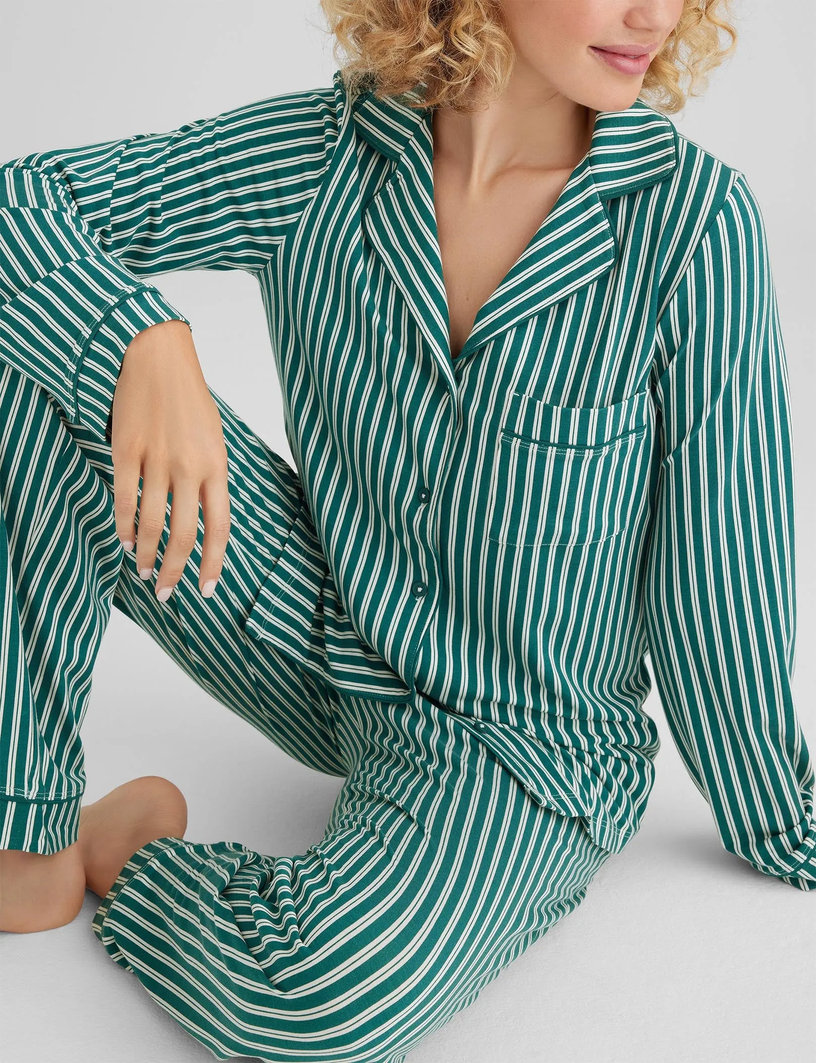 Women's Downtime Long Sleeve Pajama Top & Pant Set