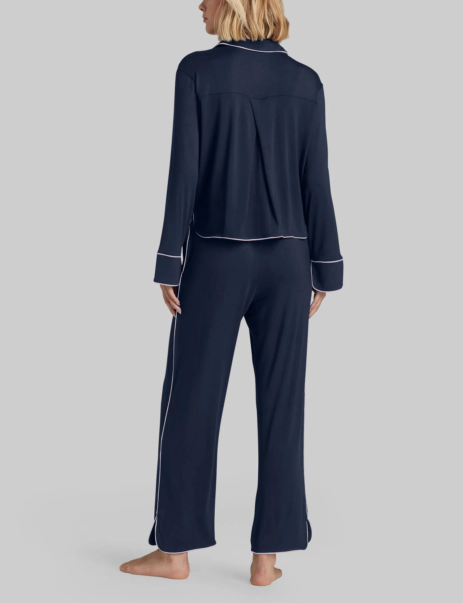 Women's Downtime Pullover Long Sleeve Pajama Top & Pant Set